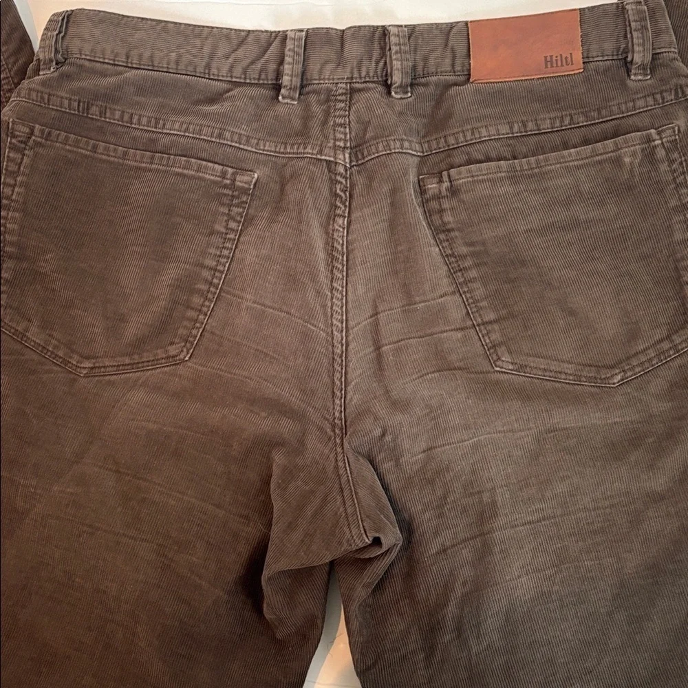 Hiltl trouser olive green men’s corduroy 5-pocket pants 36x34 98% cotton